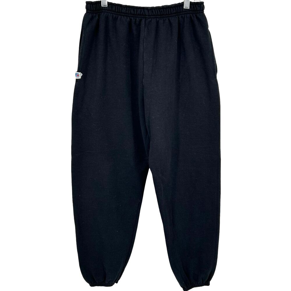 Vintage 90s y2k Men's Russell Athletic Black Blank Sweatpants Joggers sz Medium
